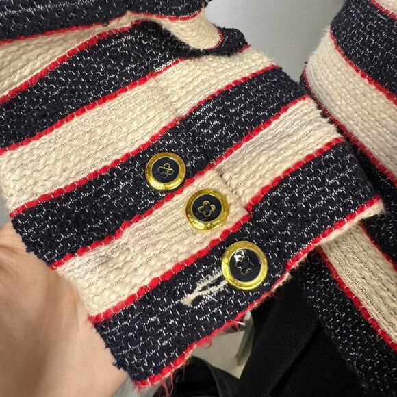 Cabi Nautical Striped Blazer Jacket Navy Red White Double Breasted Preppy Small - Picture 8 of 8